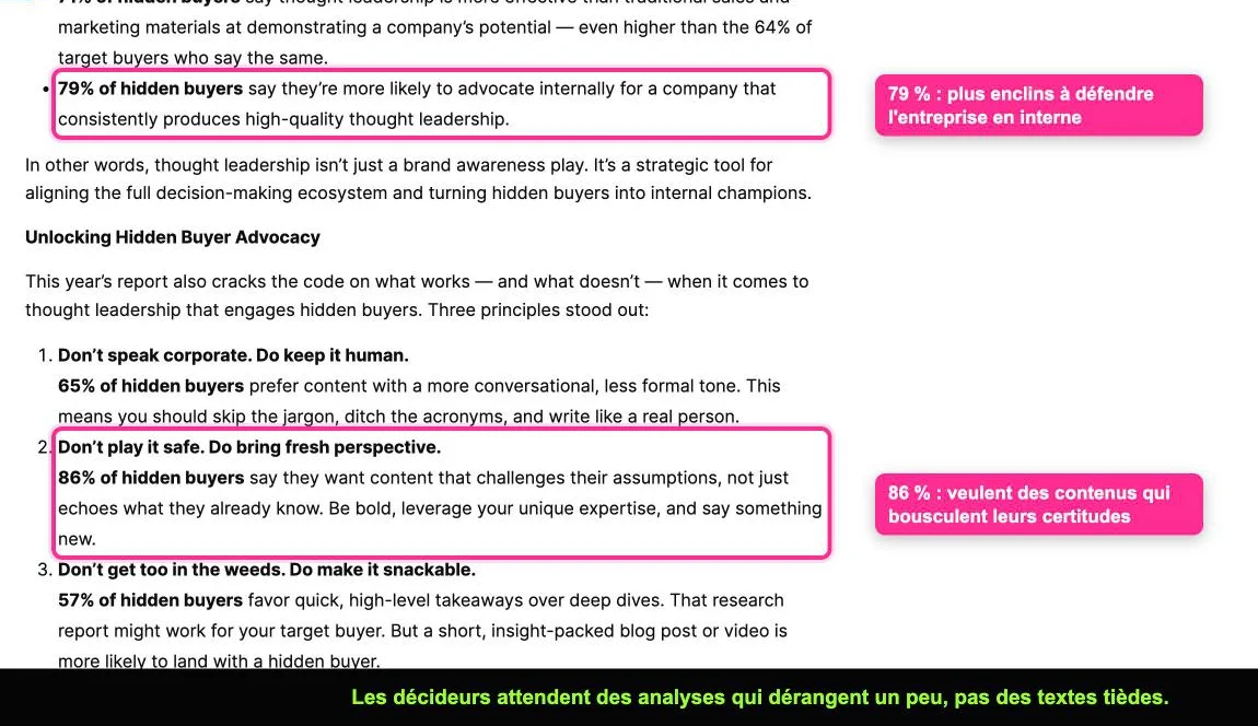 Statistiques du rapport Edelman LinkedIn 2025 sur le thought leadership B2B et les acheteurs cachés